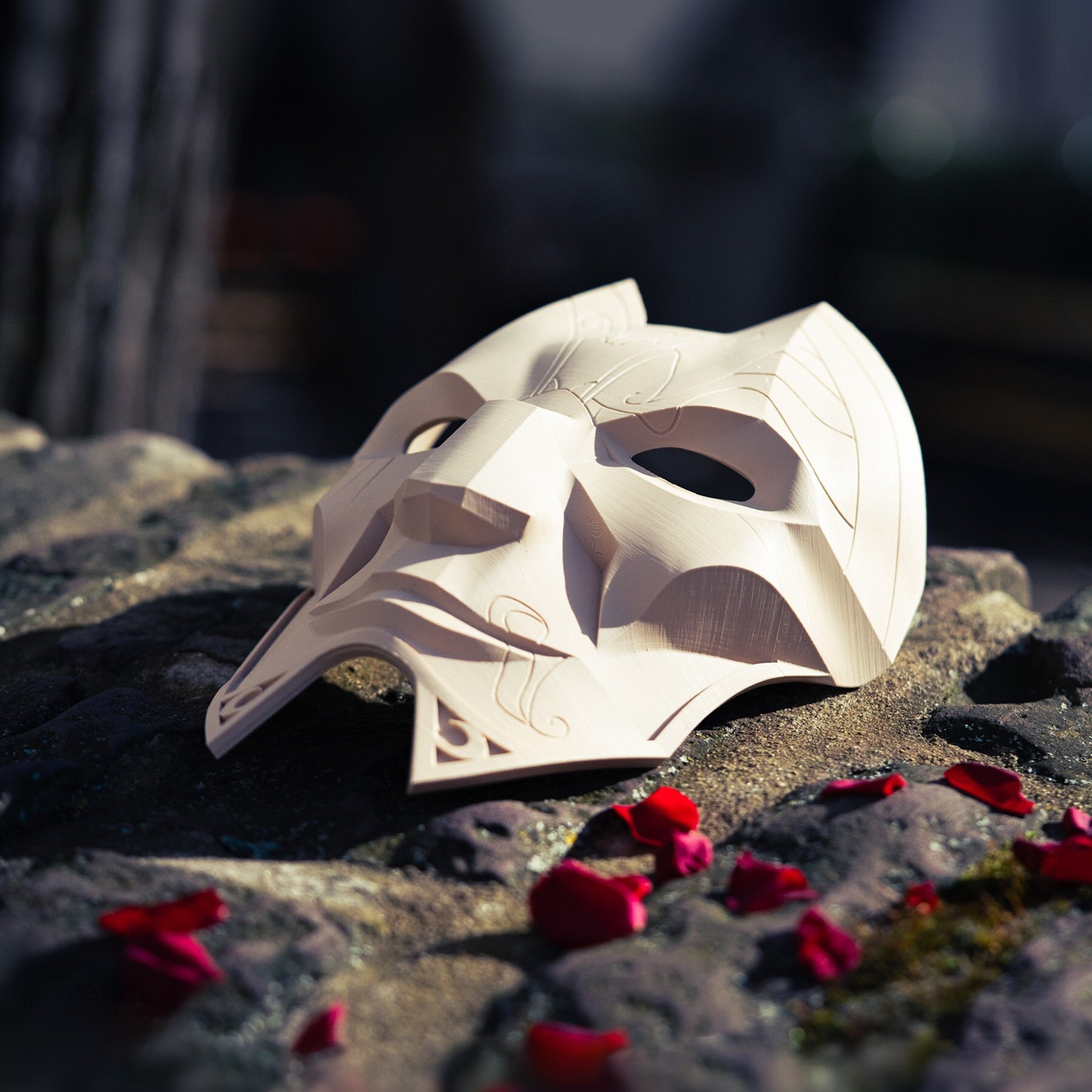 Jhin Mask - incl. head band & wall mount - League of Legends