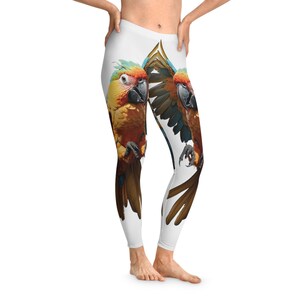 Artistic Leggings Woman Yoga Pants Festival Rave Exotic Toucan