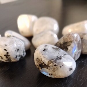Rainbow Moonstone Tumble with flash