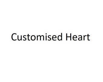 Customised Heart,  Handmade, Lampworking