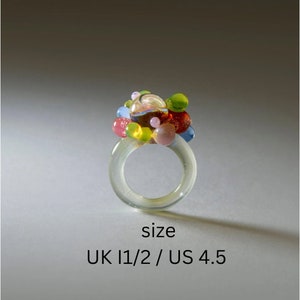 Colour glass ring,Balls ring,Gorgeous one of a kind ring, Handmade, Contemporary ring, Lampwork ring, Contemporary ring