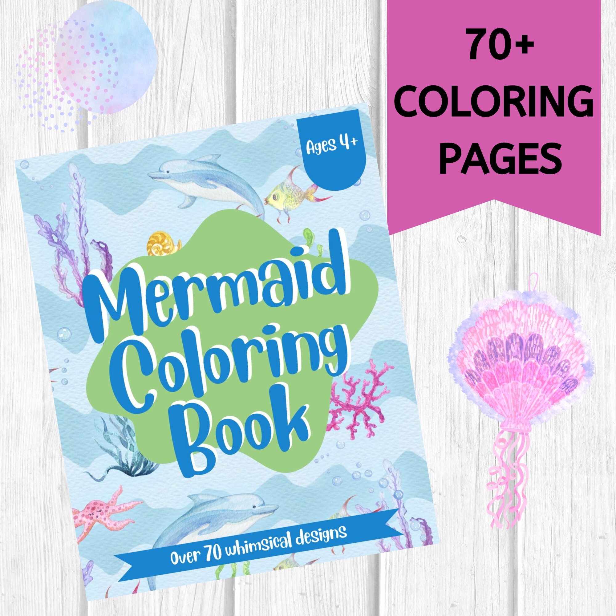 Printable Mermaid Coloring Book [77 Pages of Underwater Fun] - Etsy