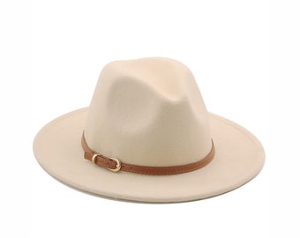 Wide Brim Hat, Fedora Hat, Flat Brim, Stiff Brim, Panama Felt Hat, Fedora for Men, Fedora for Women, Bridesmaid / Groomsman Hat