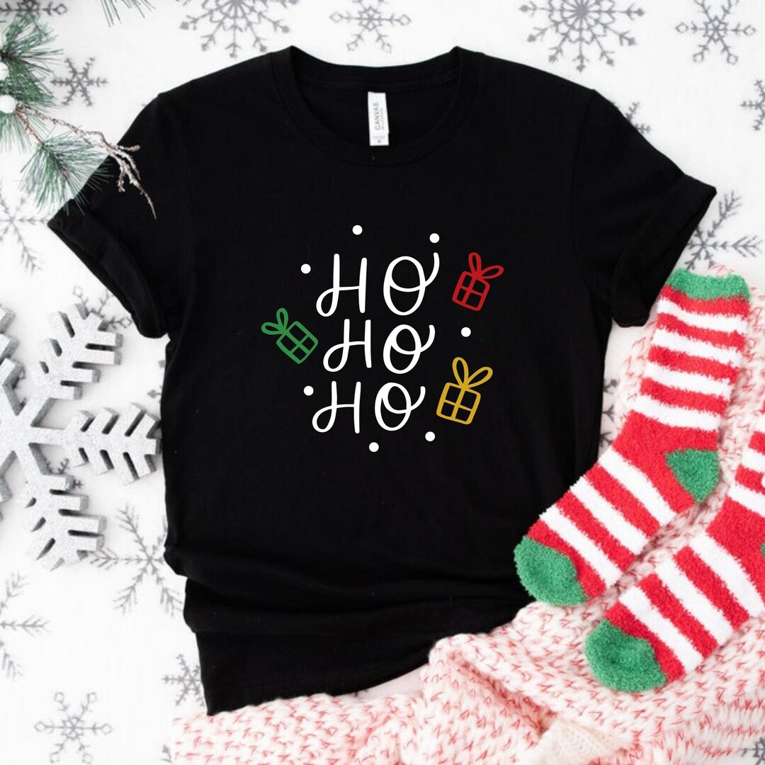 Ho Ho Ho Tshirt Ho Ho Ho Christmas Tshirt Matching Family Tee Etsy