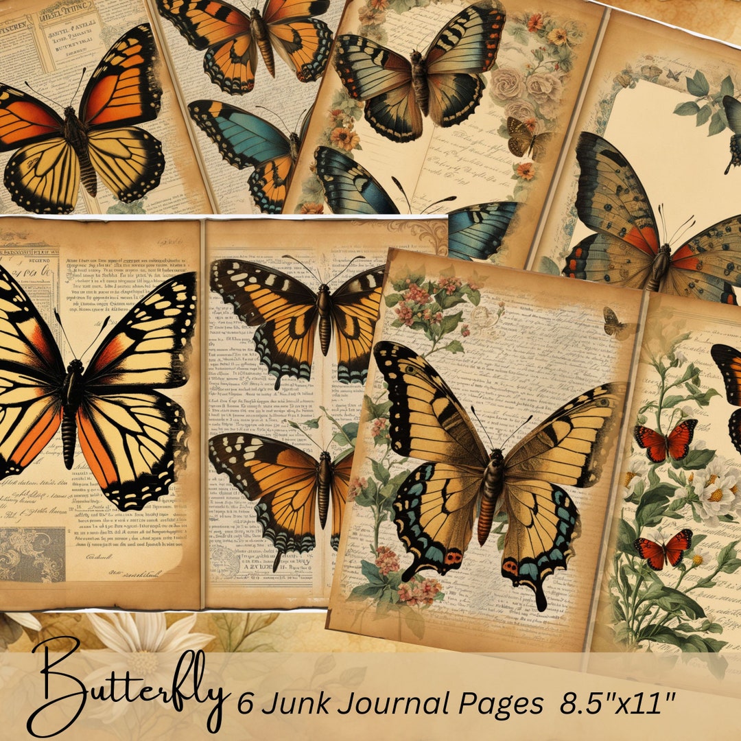 Butterfly Junk Journal Printable Pages, Nature Junk Journal Kit, Floral ...