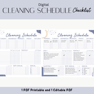 Printable Cleaning Checklist: Monthly Weekly Daily Planner (PDF) - Etsy