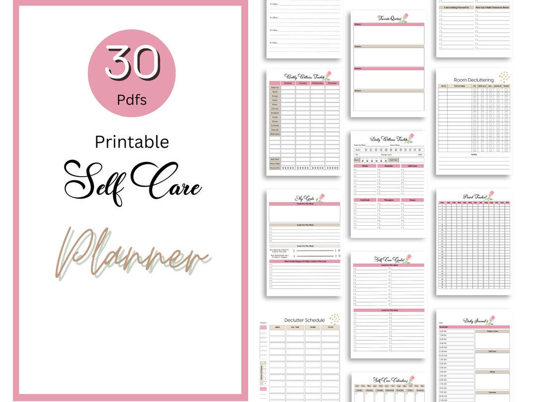 Printable Self Care Planner, Selfcare Checklist Planner - Etsy