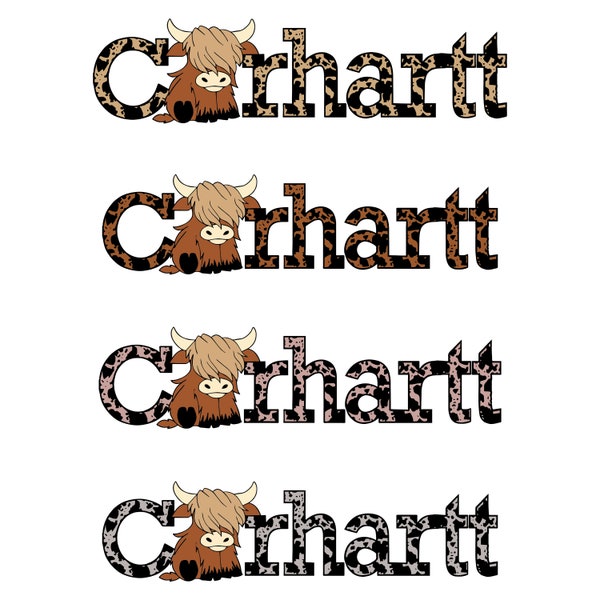 Highland Cow svg, Carhartt Png, Brown Cow, Carhartt svg, Carhartt Cute Cow svg, Carhartt Cow svg bundle, Carhartt Cow png bundle