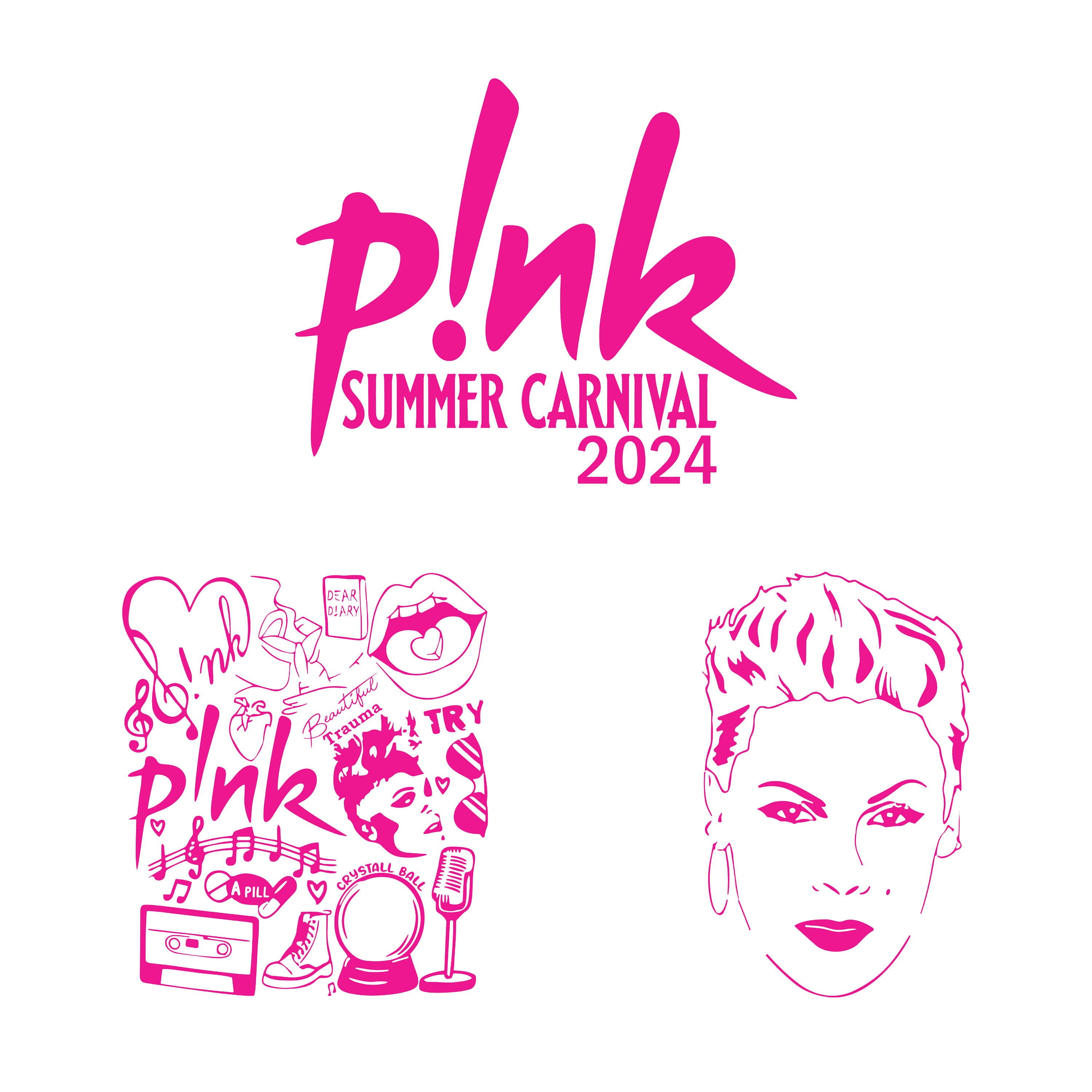 Pink Summer Carnival 2024, Pink Summer Carnival Tour PNG, Pink Singer 2024 World Tour Svg, Pink