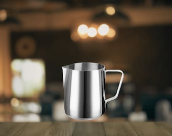 Milk Frothing Pitcher Silver Jug 350ml/600ml/1000ml/1500ml Stainless Steel