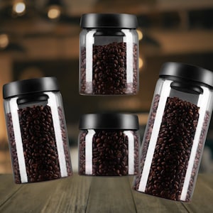 Kaffe 12oz Round Glass Coffee Storage Canister with Airtight Lid - Gold