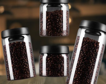 Vacuum Sealed Jug Coffee Beans Glass Airtight Canister Food Grains Candy Keep Fresh Storage