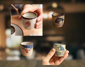 Small single espresso ceramic antique cup