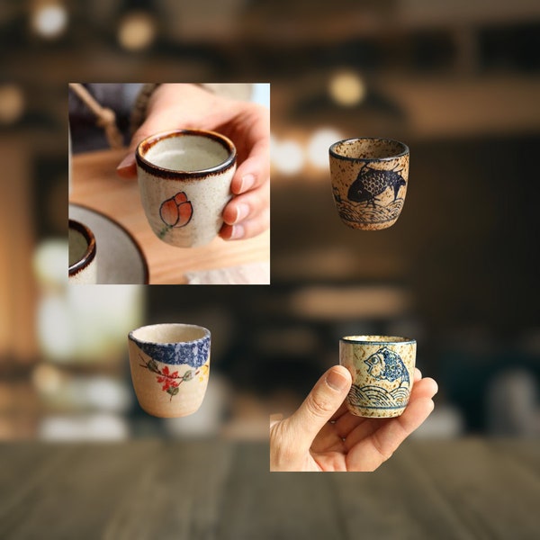 Small single espresso ceramic antique cup