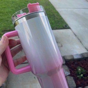 Barbie Pink water bottle, Bright pink stanley cup style, 40oz tumbler with  handle and straw, coffee …See more Barbie Pink water bottle, Bright pink