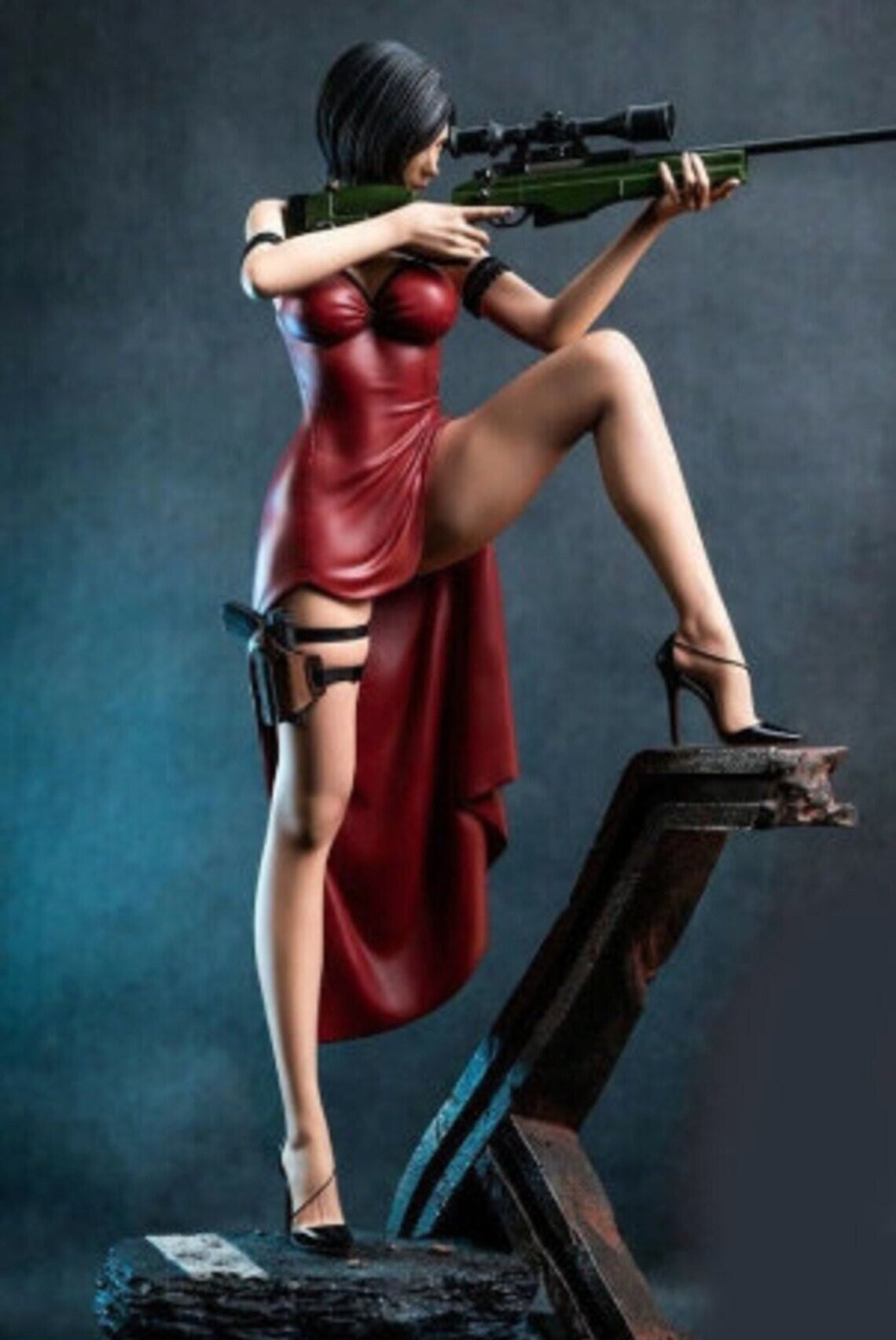 36CM Resident Evil Figure Ada Wong Zombie Huntress Sniper Pose 