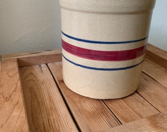 Roseville stoneware striped crock