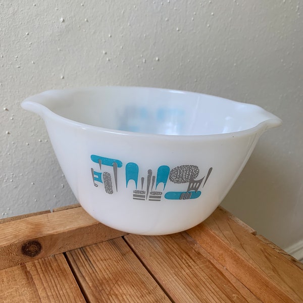 Blue Heaven /Atomic Classic Mixing Bowl with handles, 1 QT. Vintage