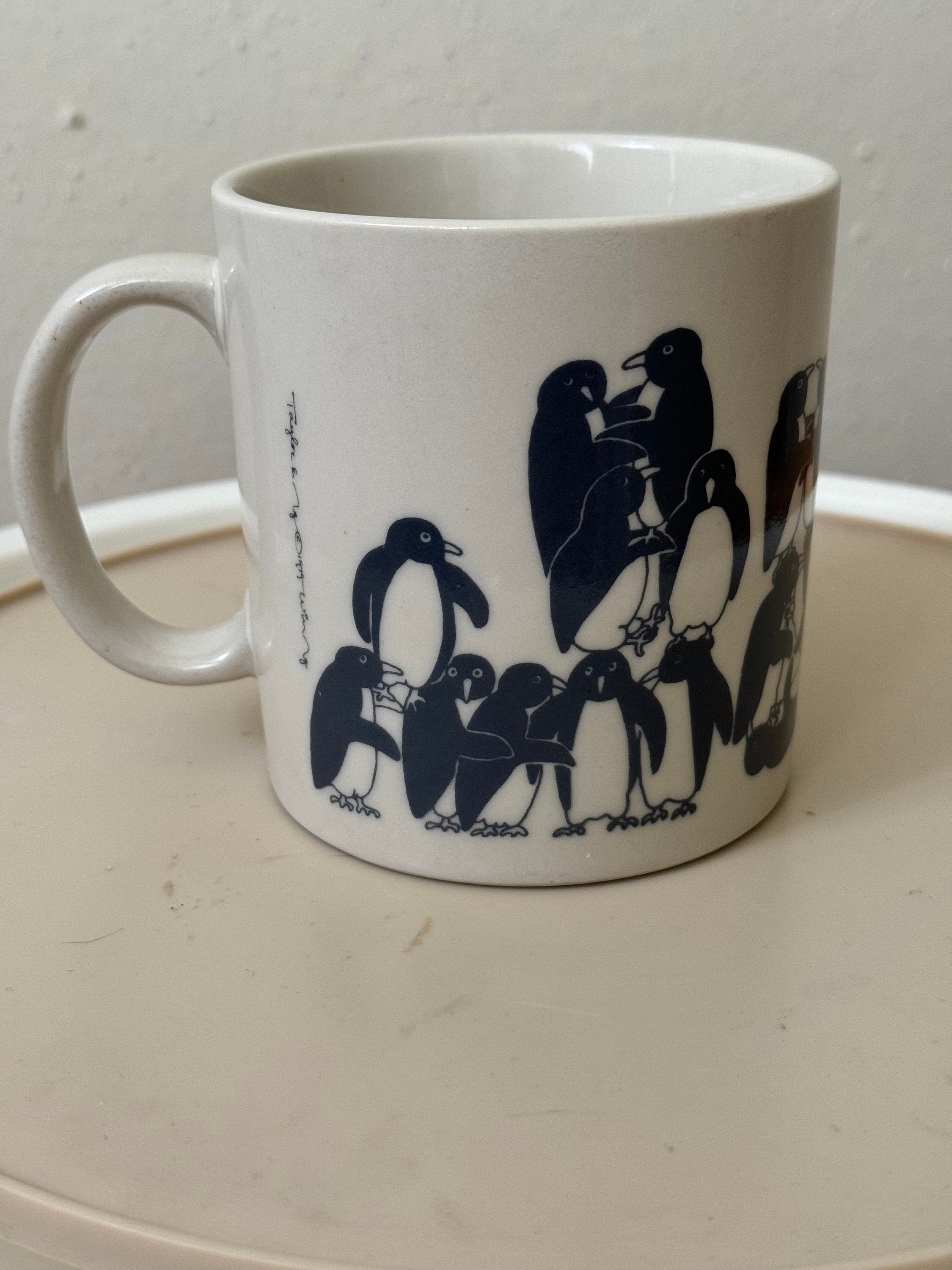 美品　toys club MUG & TINTOY SET Taylor and Ng Mug 1979, Penguin Orgy Party, Grey, Vintage