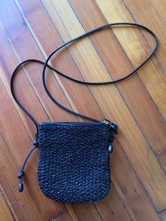 Woven / Braided Leather Shoulder Crossbody Bag / P