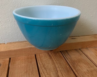 Ciotola di miscelazione Pyrex Blue, 401, 1,5 pinta, vintage