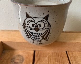 1970’s Speckled Glazed Small Owl Flower Pot