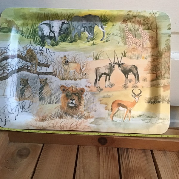 Melamine tray, South African animal scene