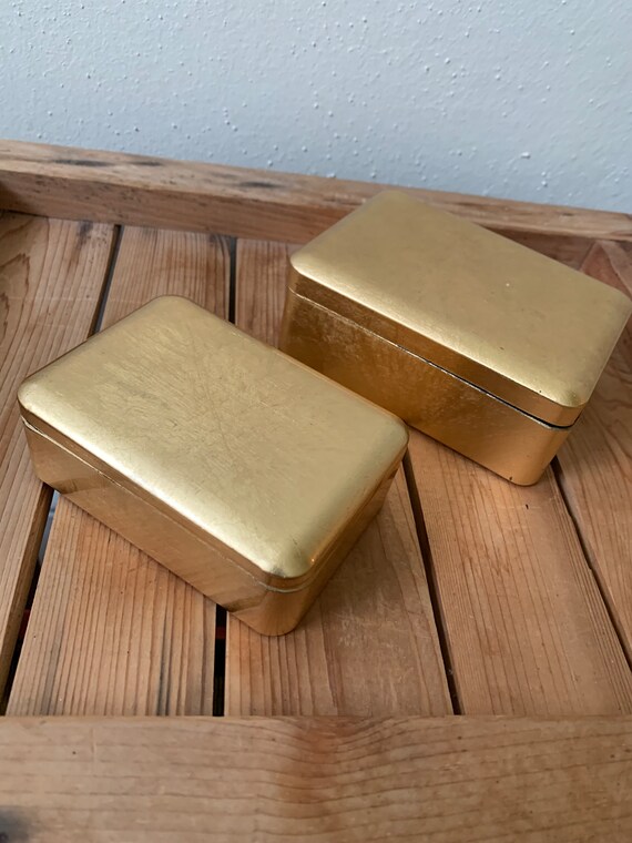 Gold Metallic Nesting Dresser Boxes, Japan, vinta… - image 3
