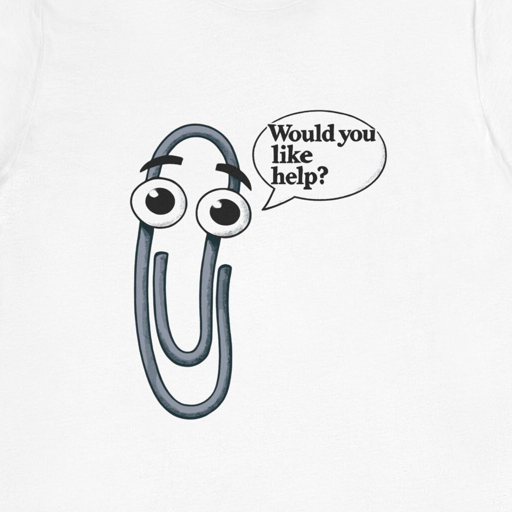 Clippy T-Shirt | Microsoft Office T-Shirt | Tech T-Shirt | Nostalgia T-Shirt | Funny T-Shirt | Geek T-Shirt | Nerd T-Shirt | Retro T-Shirt