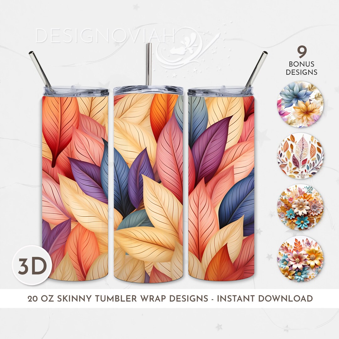 3D Sublimation Tumbler Wrap 20 Oz Skinny Tumbler Autumn Fall - Etsy