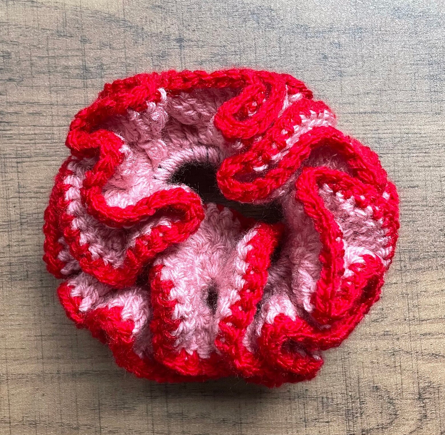 Jumbo Two Colour Handmade Crochet Scrunchie - Etsy