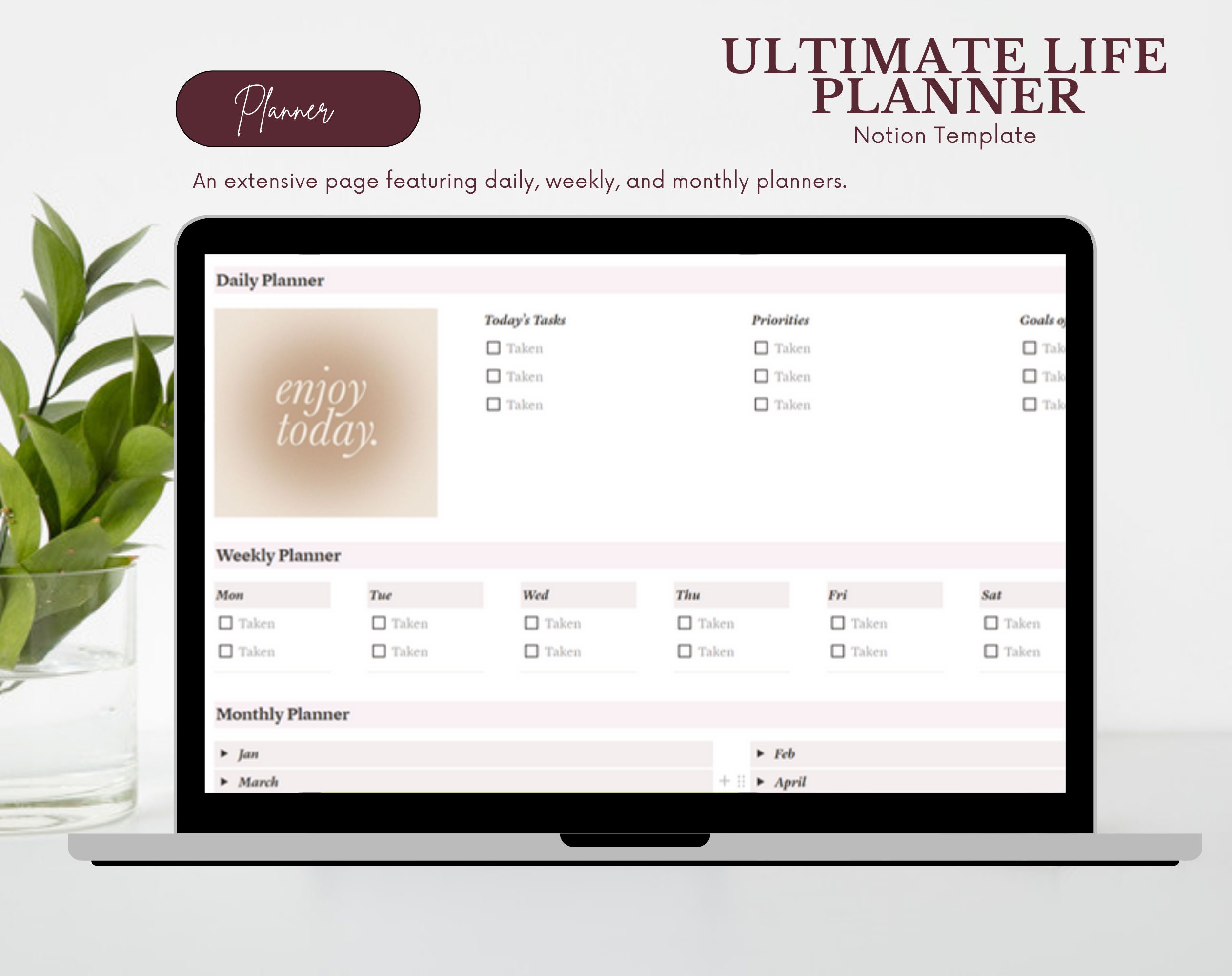 Notion Template Ultimate Life Planner All in One Template Notion ...