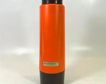 Retro Hovac Isolierflasche | Braun-orangefarbene Thermoskanne im 70er-Jahre-Look |