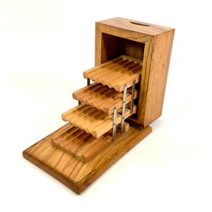 Scatola/Distributore di sigarette in legno | Bellissimo portasigarette da tavolo in legno per conservare 40 sigarette |