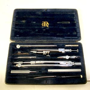 EO Richter & Co Pracision compass / ink writing set | Beautiful Curiosities from bygone times | extended set |