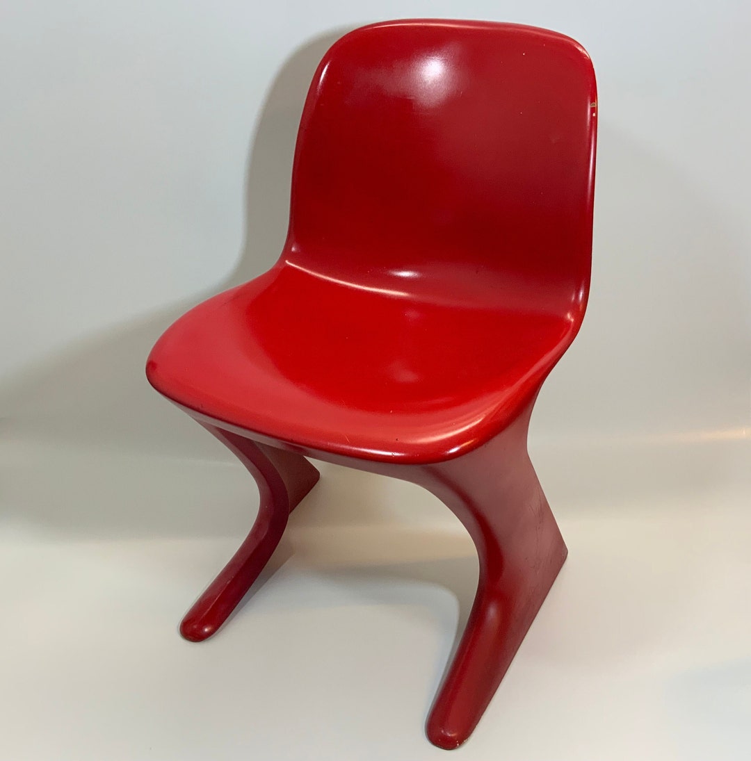 Red Space Age Chair Ernst Moeckl Zchair Kangaroo Chair GDR Design