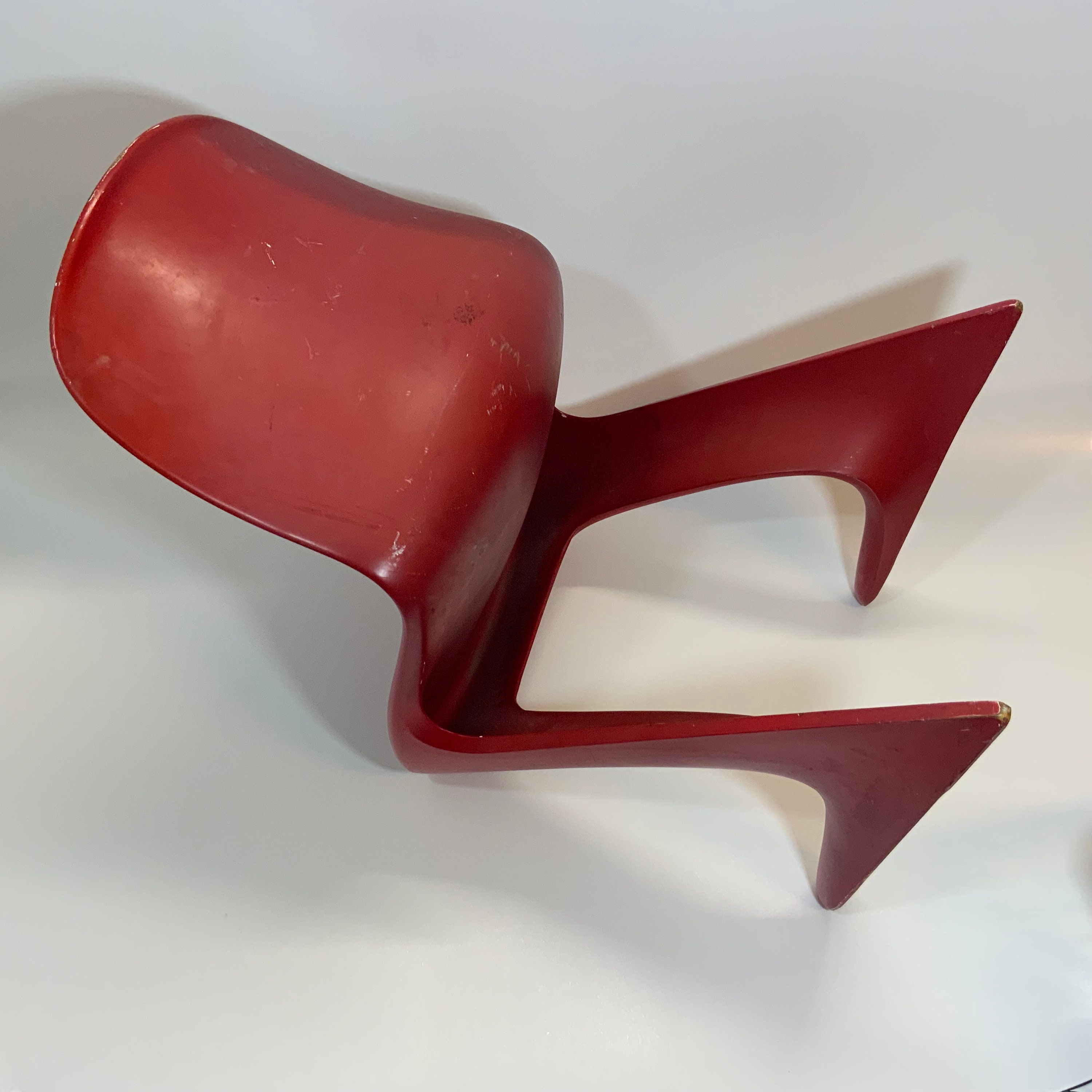 Red Space Age Chair Ernst Moeckl Zchair Kangaroo Chair GDR Design