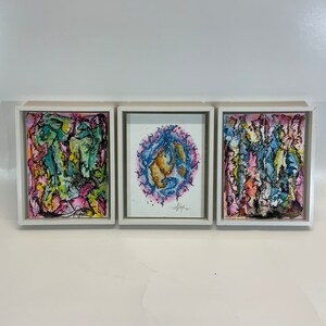 Art from Aloys | Mixed media / Watercolor | Original handcrafted | Title: - “Colorful threesome” -