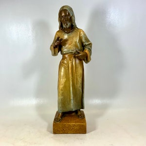 Irmãos Paridon / Jan Verdonk Estátua de Jesus / o sagrado coração baseado em um projeto para uma estátua de 1928 | Raro | Design holandês | assinado |