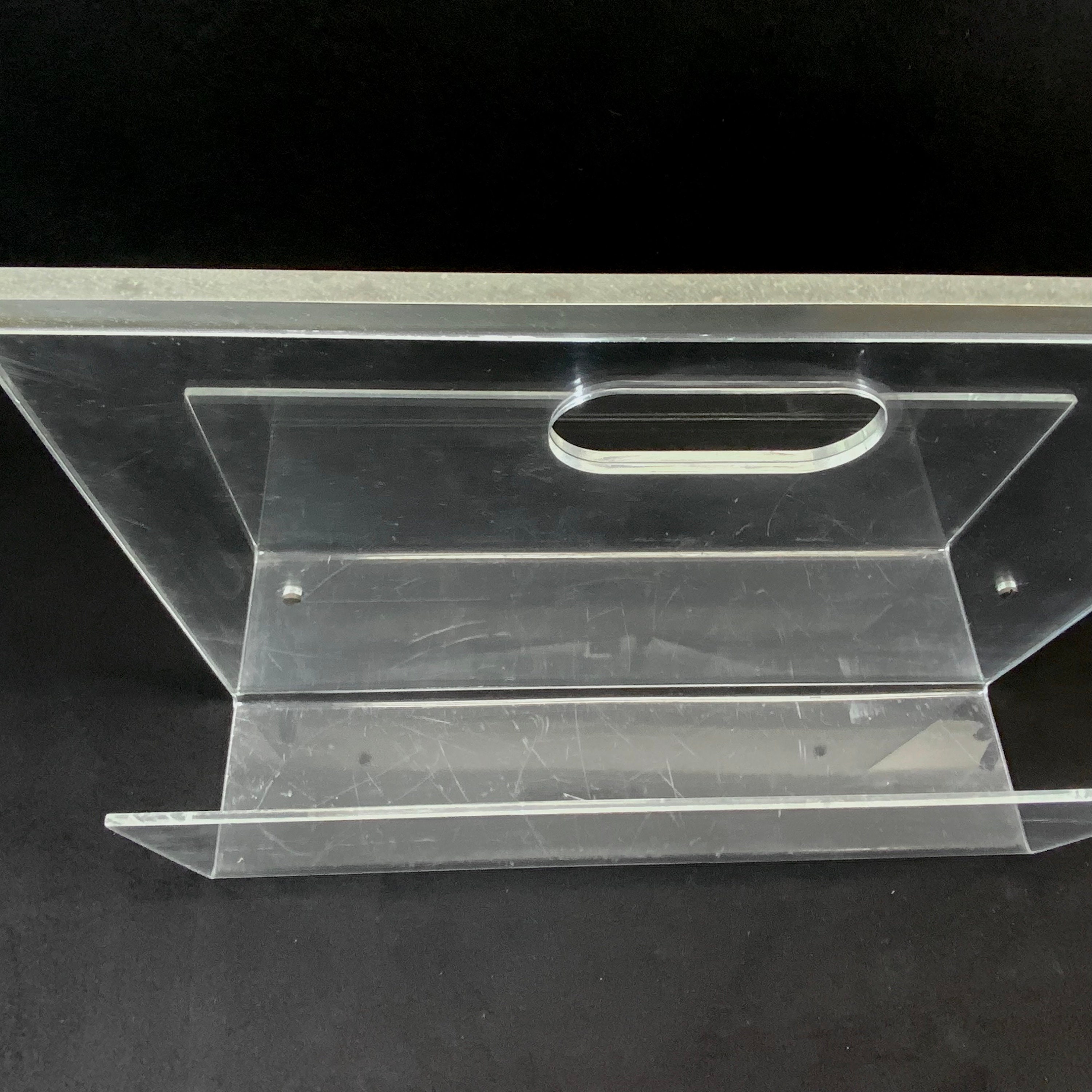 Vintage Acrylic Magazine Rack | 1970s Design | Space Age | Plexiglass ...