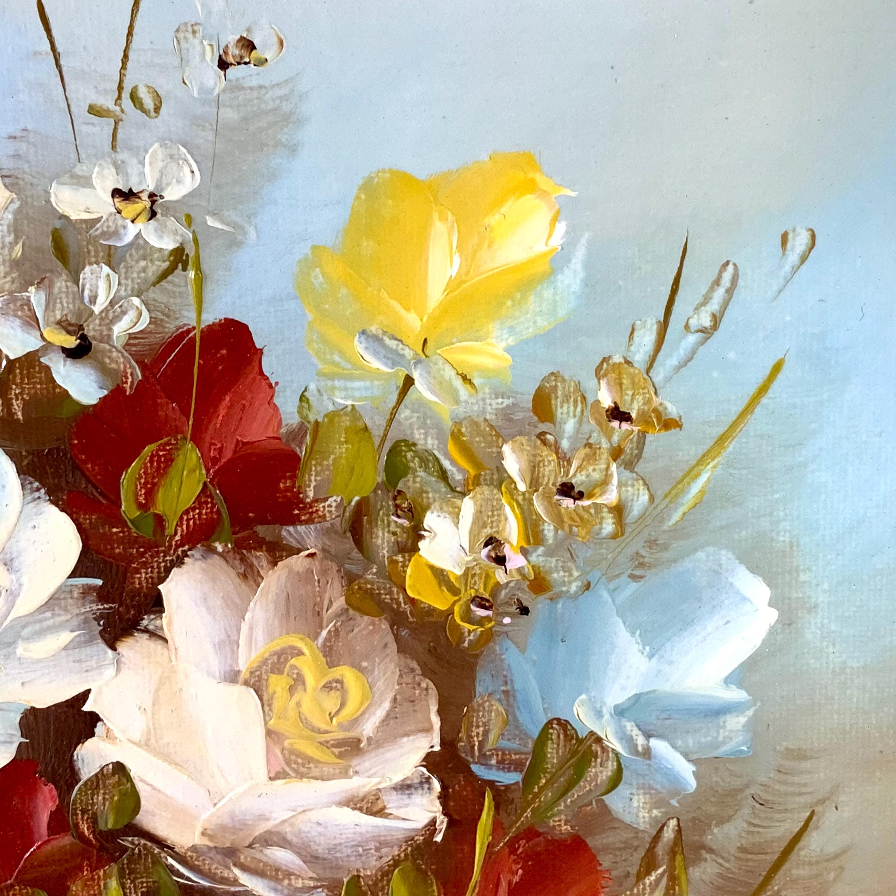 Robert Lox Oil Painting of Flowers | Folk Art | Art for Everyone