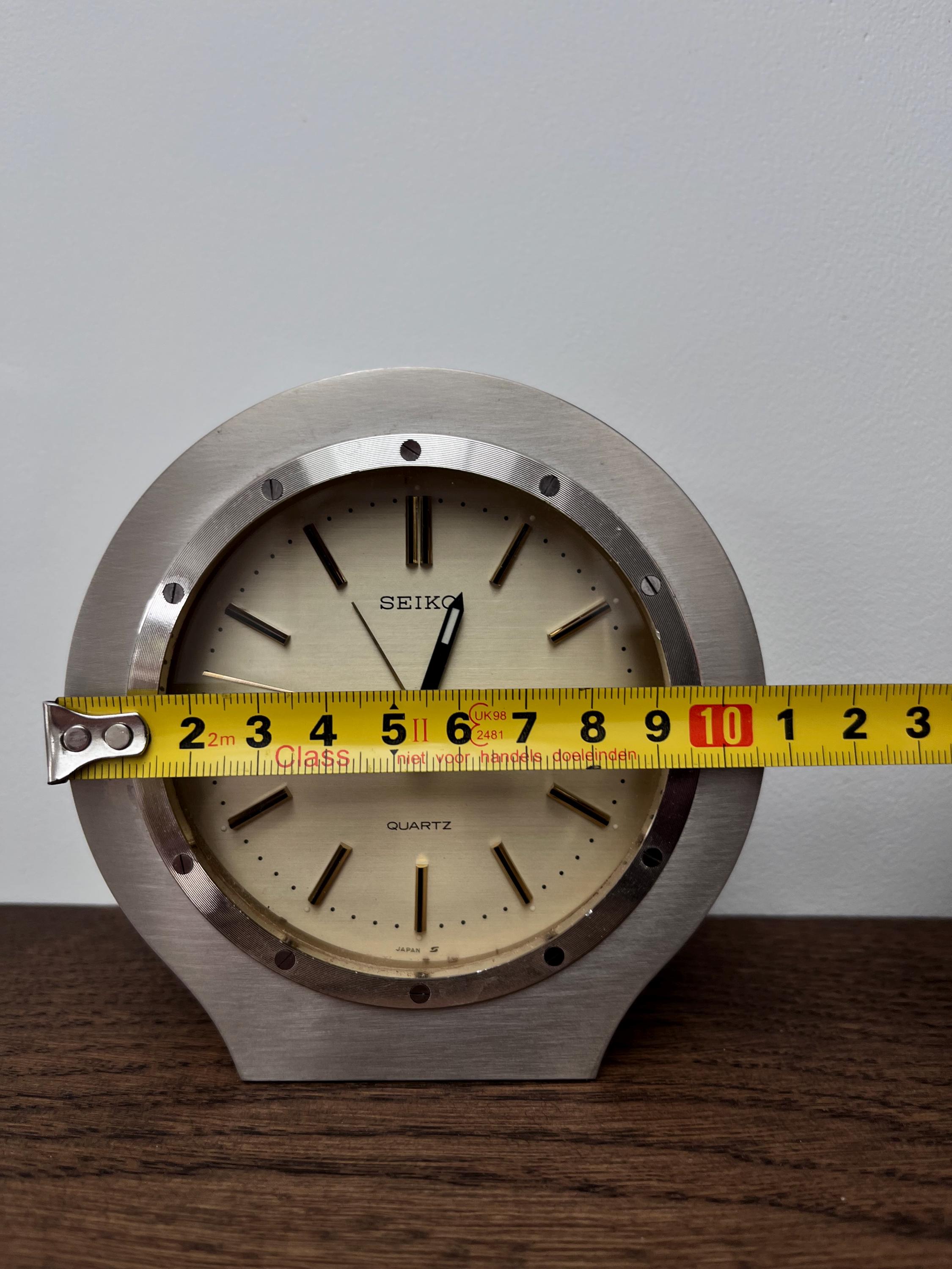 70s Style Seiko Table Clock | Japan Made | Alarm Clock | Metal