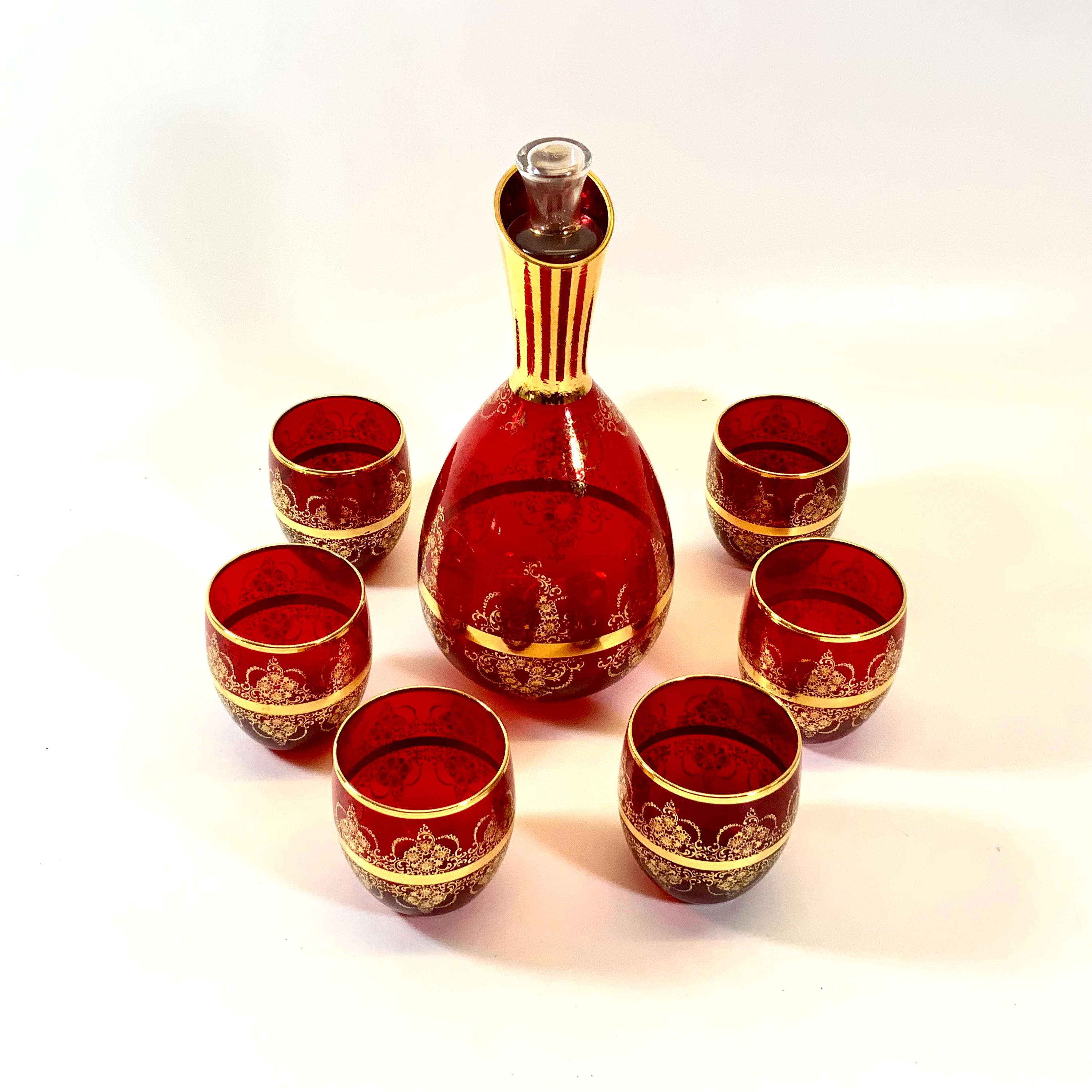 Ferro & Lazzarini Glass | Italian Murano Glass Decanter Set