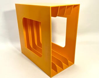 Soporte amarillo para discos de vinilo | Soporte para vinilos | Sistema de almacenamiento de vinilos | Aprox. 30-40 discos de vinilo |