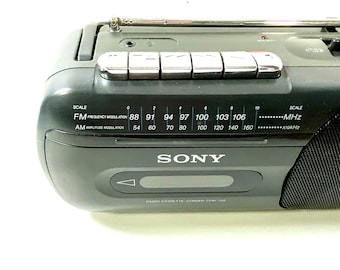 ソニーカセットレコーダー CFM-155 Vintage Sony CFM-155 AMFM Radio Cassette Player Recorder 90s Y2K