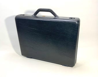 Porte-documents Samsonite classique en cuir noir | Fermeture à combinaison | Porte-documents rétro | 45 x 8 x 35 cm |