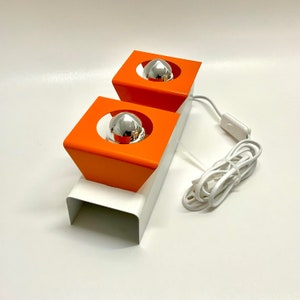 Vintage Philips Cube Wandleuchte 1960/1970 | Orange / Weiß | E14 Stirnspiegelbirnen | Niederländisches Design |