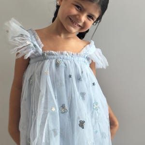 3M - 6Y Butterfly Dress, Baby blue Dress, Birthday dress,Baby shower , Princess Dress, First Birthday Dress, Fairy Dress Dress, Smash cake