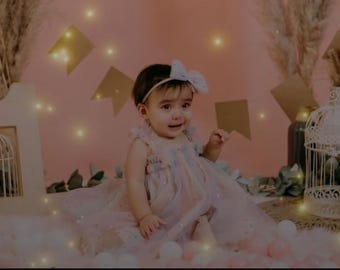 Butterfly Wings Tulle Dress, Pink Rainbow Fairy Birthday
