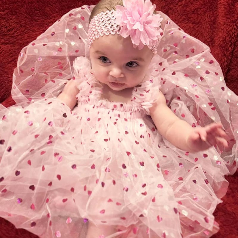 New Born Baby Girl  Dress With Heart Style main image 1